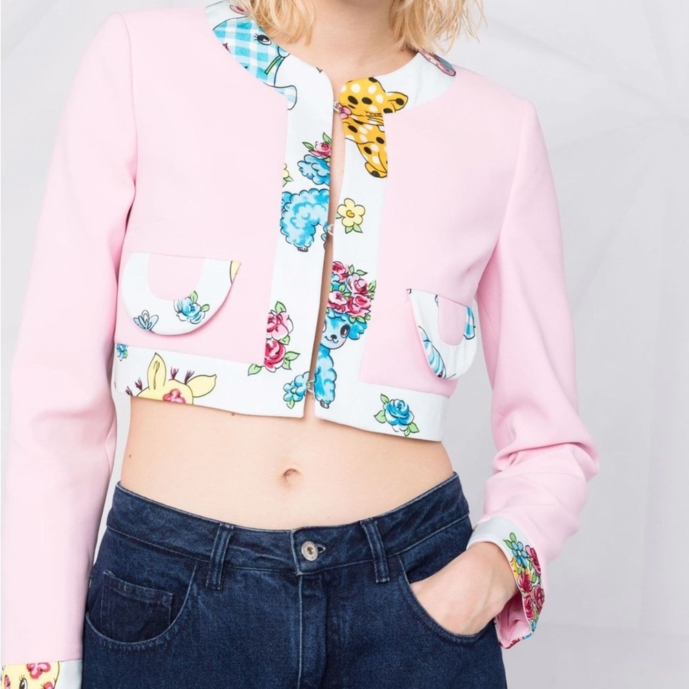 Moschino Couture Pink Jacket with Calico Animal Contrast. “ONLY JACKET”